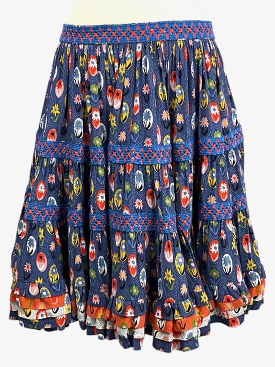 Celia B Dresses & Skirts - Celia B Skirt Womens Medium Multicolor Floral Tiered Ruffle Peasant Mini HEAVY